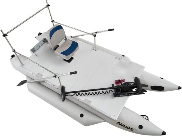 Inflatable Pontoon Boat with Guard Bar and Folding Seat