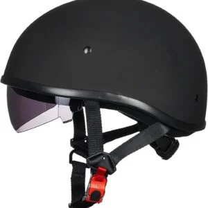 ILM Motorcycle Half Helmet with Sunshield Quick Release Strap
