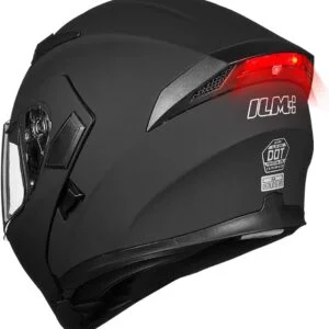 ILM Motorcycle Dual Visor Flip up Modular Full Face Helmet DOT 6