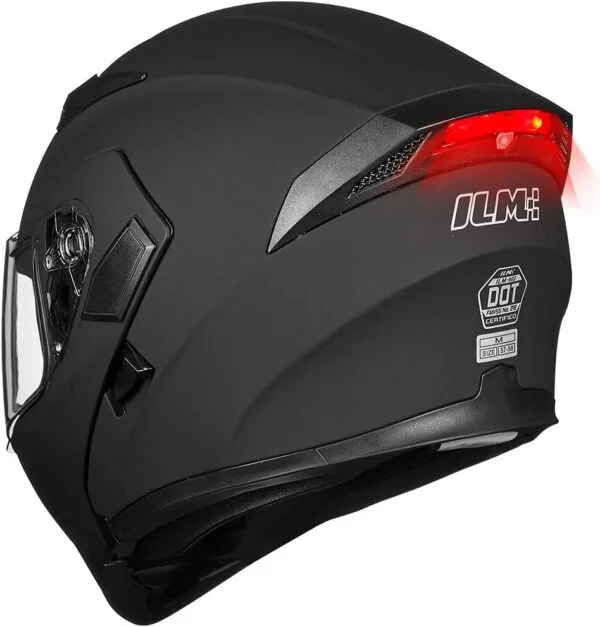 ILM Motorcycle Dual Visor Flip up Modular Full Face Helmet DOT 6