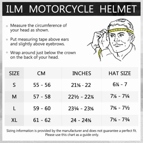 ILM Motorcycle Dual Visor Flip up Modular Full Face Helmet DOT 6 - Image 2