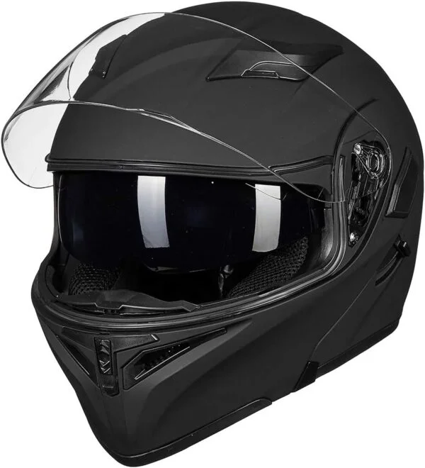ILM Motorcycle Dual Visor Flip up Modular Full Face Helmet DOT 6 - Image 4