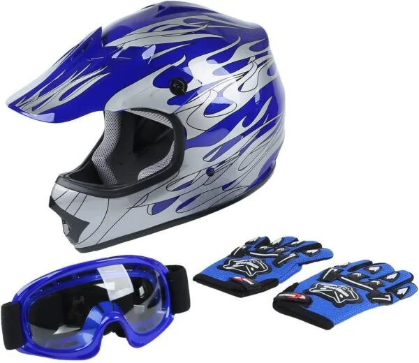 XFMT DOT Youth Kids Motocross Offroad Street Dirt Bike Helmet Goggles Glove