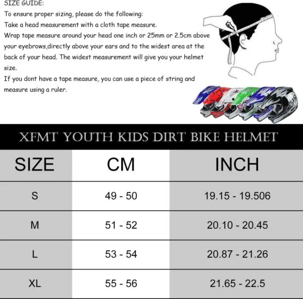 XFMT DOT Youth Kids Motocross Offroad Street Dirt Bike Helmet Goggles Glove - Image 8