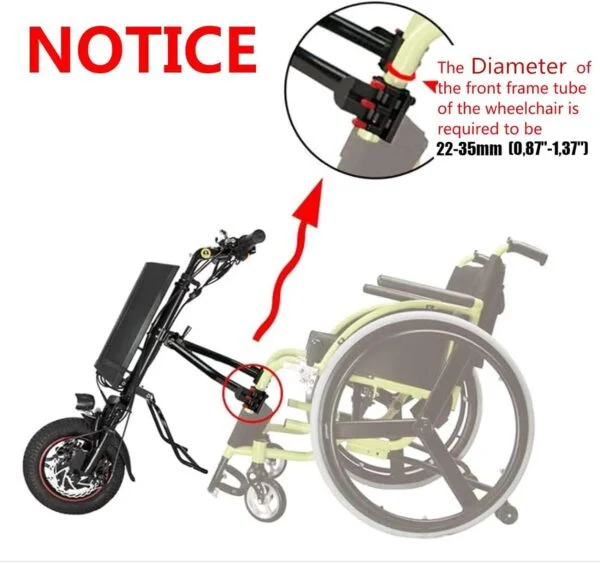 500W Electric Handcycle Wheelchair Attachment - Image 3
