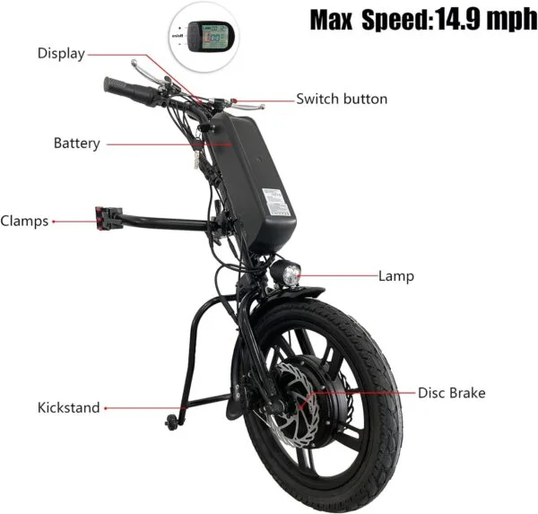 500W Electric Handcycle Wheelchair Attachment - Image 4