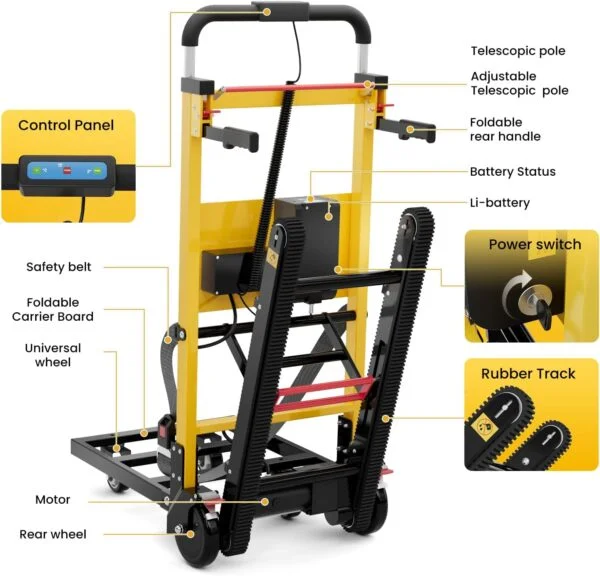 Electric Stair Climbing Hand Trucks Moving Heavy Objects Up and Down Stairs Effortless, - Image 7